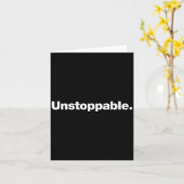 The Word Unstoppable _ 止められないを謳うデザイン カード (黄色い花)