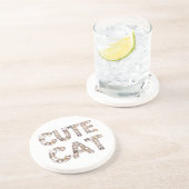 The words "CUTE CAT" are made using cat faces コースター (側面)