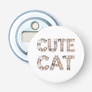 The words "CUTE CAT" are made using cat faces 栓抜き