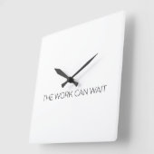 The Work Can Wait Minimalist Modern Wall Clock スクエア壁時計 (傾斜)