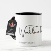 The WORK LOVE BALANCE script w/compass heart mini マグカップ