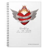 The WORK LOVE BALANCE white script lettering pad ノートブック (正面)