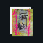 The Working Men Mixed Media Collage ポストカード<br><div class="desc">A mixed media collage made and photographed by Angelandspot in the year 2026 with vintage images from a working book from the 1950s era combined with some other papers and paints</div>