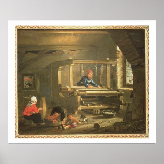 The Workshop of a Weaver, 1656 (キャンバス上の油) ポスター (正面)