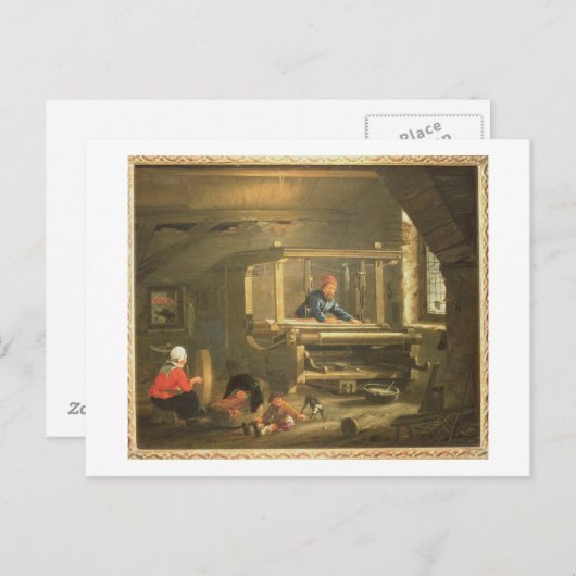 The Workshop of a Weaver, 1656 (キャンバス上の油) ポストカード (正面/裏面)