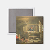 The Workshop of a Weaver, 1656 (キャンバス上の油) マグネット (正面/裏面)