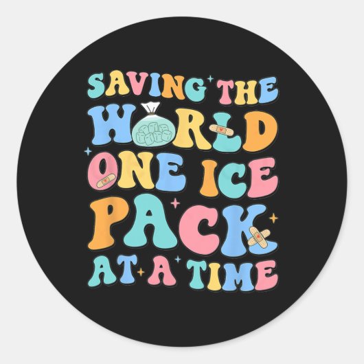 The World 救 One Ice Pack At Time Schoolナース ラウンドシール (正面)