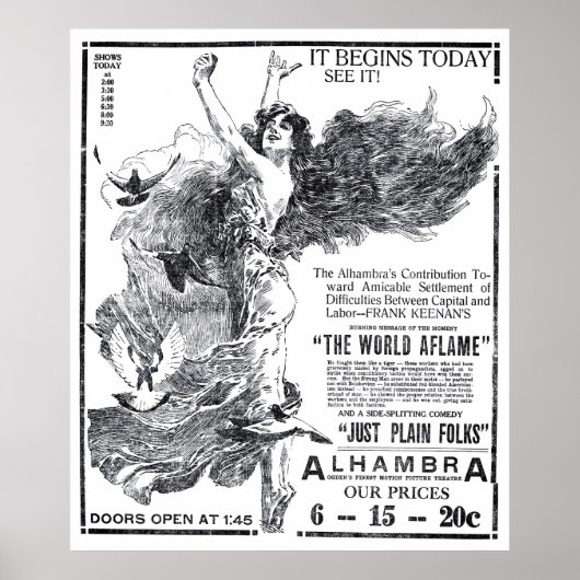 『The World Aflame』 1919年ヴィンテージ広告ポスター ポスター (正面)