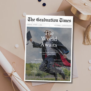 The World Awaits Budget Graduationの新聞写真 招待状