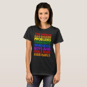 The World Has Bigger Problems LGBT Rainbow Flag Re Tシャツ (正面フル)