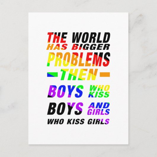 The World has bigger Problems  | LGBTQ+ Pride ポストカード (正面)