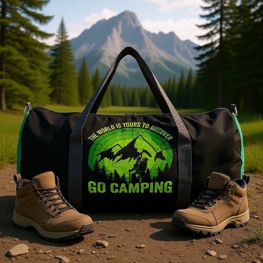 The World Is Yours To Discover Go Camping  ダッフルバッグ