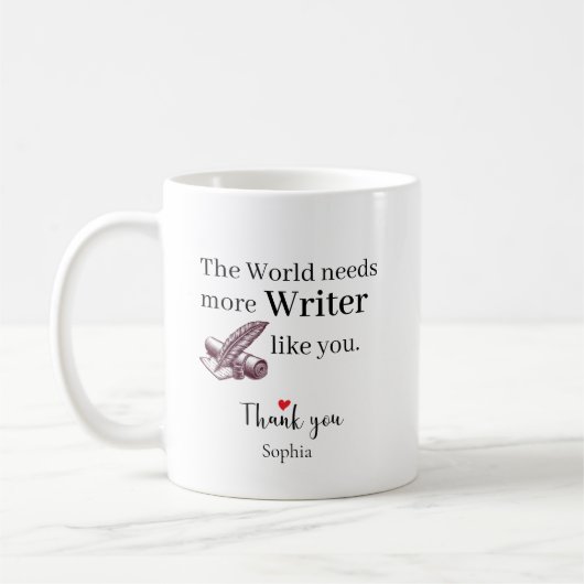 The World Needs More Writer Like You Personalized コーヒーマグカップ (左)