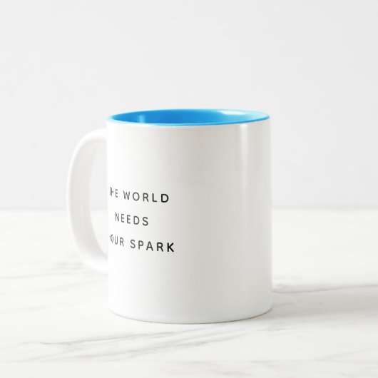 The World Needs Typography Modern Two-Tone Mug ツートーンマグカップ (正面左)