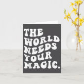 The World Needs Your Magic Motivational Retro  カード (黄色い花)
