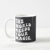 The World Needs Your Magic Motivational Retro  コーヒーマグカップ (左)