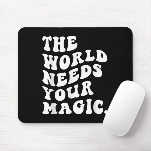 The World Needs Your Magic Motivational Retro  マウスパッド (マウス)