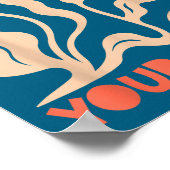 The World Needs Your Magic Retro Floral Sitive Mot ポスター (角)