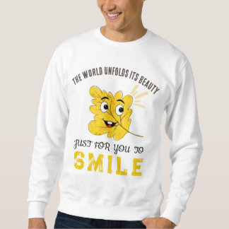 The World Unfolds Its Beauty Smiling Leaf Crewneck スウェットシャツ