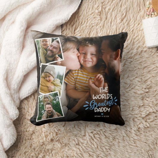 The World's Greatest Daddy 4 Photo クッション (ブランケット)
