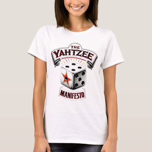 The Yahtzee Manifest Banner Tシャツ – 女性の声 (正面)