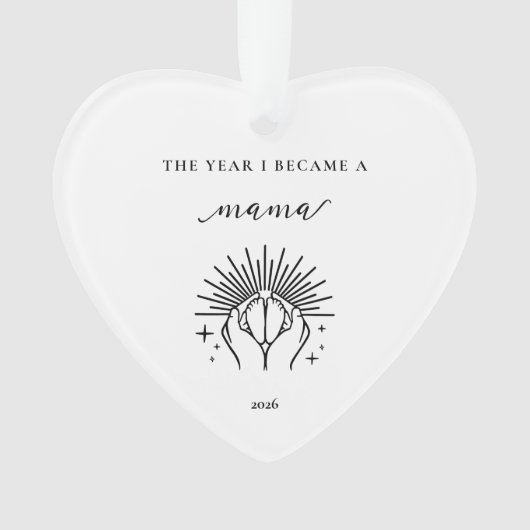 The Year I Became A Mama Gift Acrylic Ornament オーナメント (正面)