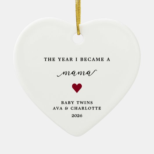 The Year I Became A Mama Gift Ornament セラミックオーナメント (正面)