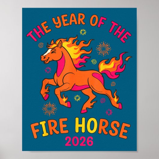 The Year Of The Fire Horse 2026 Celebration Design ポスター (正面)