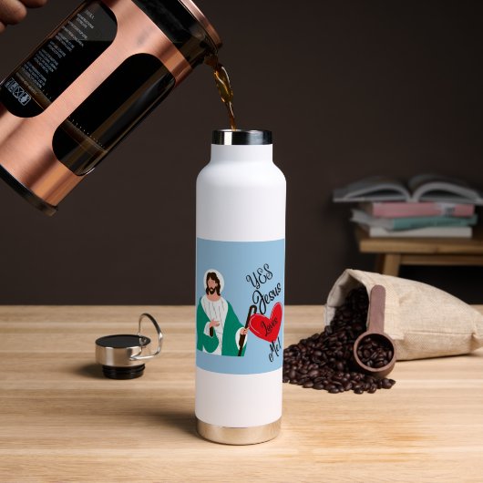 The "Yes, Jesus Loves Me" Water bottle ウォーターボトル (コーヒー (回転後))