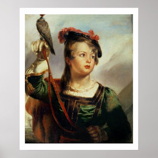 The Young Falconer, 1835 (パネル油) ポスター (正面)