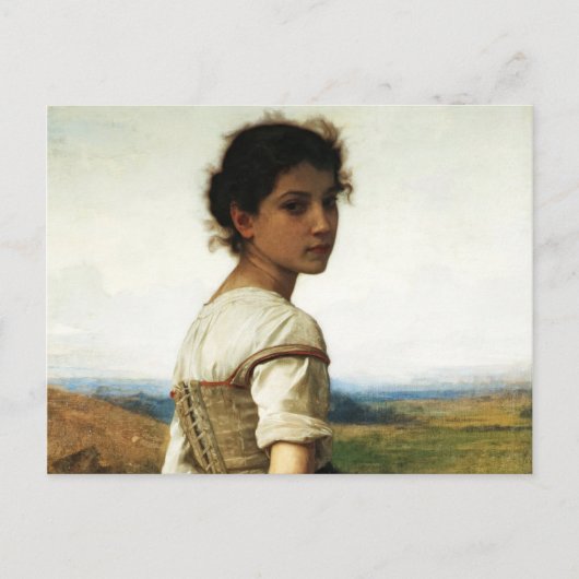 The Young Shepherdess by William-AdolpheBouguereau ポストカード (正面)