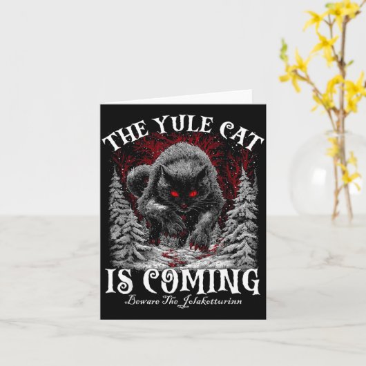 The Yule Cat Is Coming  カード (黄色い花)