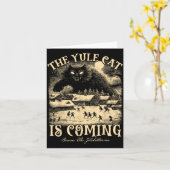 The Yule Cat Is Coming Gothic Christmas Winter Sol カード (黄色い花)