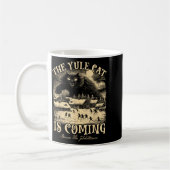 The Yule Cat Is Coming Gothic Christmas Winter Sol コーヒーマグカップ (左)
