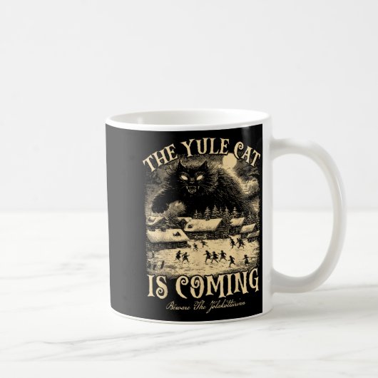 The Yule Cat Is Coming Gothic Christmas Winter Sol コーヒーマグカップ (右)