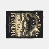 The Yule Cat Is Coming Gothic Christmas Winter Sol フリースブランケット (正面(横))