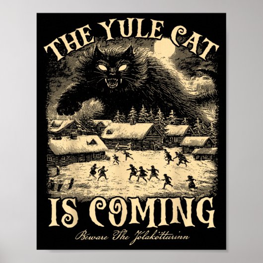 The Yule Cat Is Coming Gothic Christmas Winter Sol ポスター (正面)