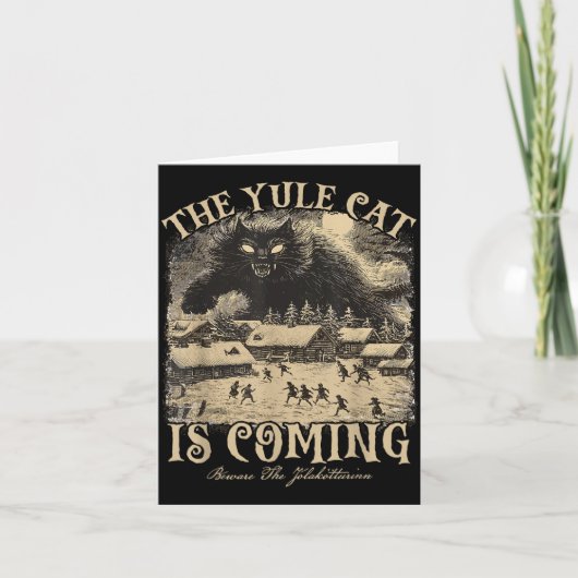 The Yule Cat Is Coming Icelandic Christmas Cat Mom カード (正面)