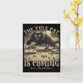 The Yule Cat Is Coming Icelandic Christmas Cat Mom カード (黄色い花)