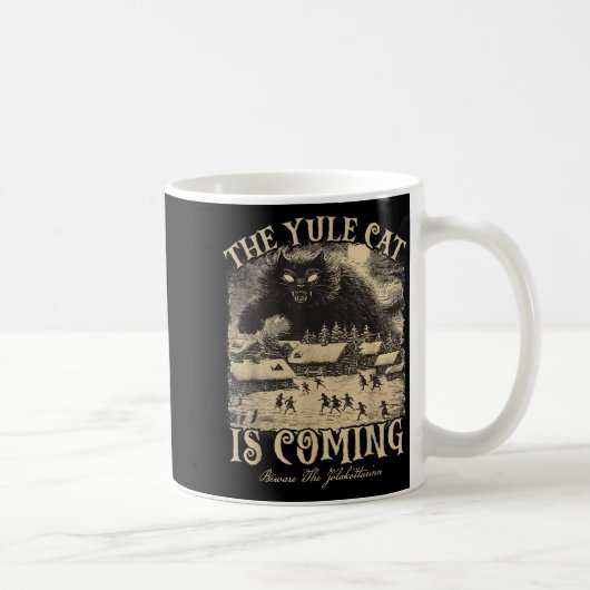 The Yule Cat Is Coming Icelandic Christmas Cat Mom コーヒーマグカップ (右)