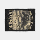 The Yule Cat Is Coming Icelandic Christmas Cat Mom フリースブランケット (正面(横))