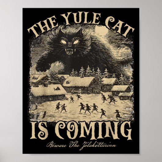 The Yule Cat Is Coming Icelandic Christmas Cat Mom ポスター (正面)