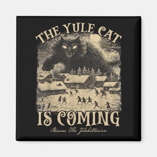 The Yule Cat Is Coming Icelandic Christmas Cat Mom マグネット (正面)