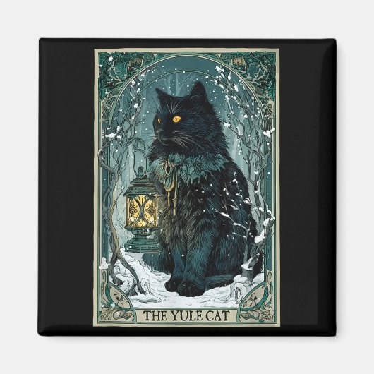 The Yule Cat Tarot Card Icelandic Folklore Christm マグネット (正面)