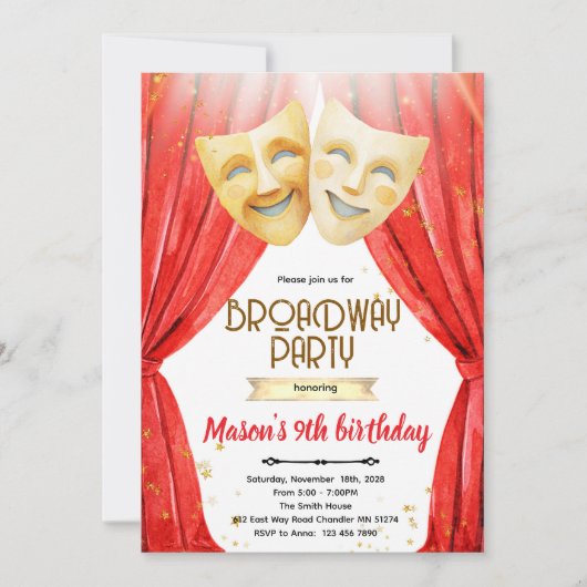 Theater cinema birthday party Invitation 招待状 (正面)