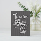 Theater Life Comedy and Tragedy Masks ポストカード (スタンド正面)