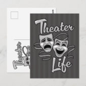 Theater Life Comedy and Tragedy Masks ポストカード (正面/裏面)