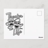 Theater Life Comedy and Tragedy Masks ポストカード (裏面)