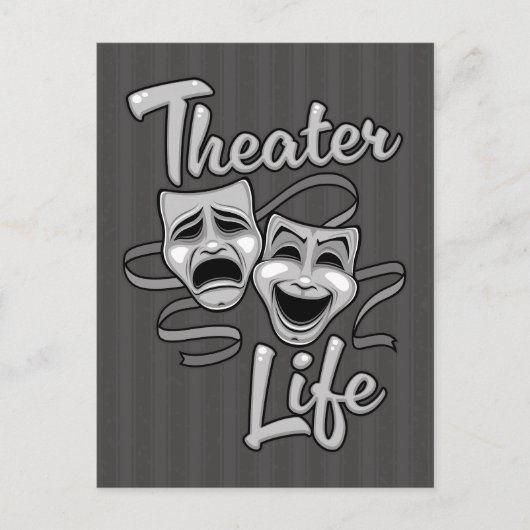 Theater Life Comedy and Tragedy Masks ポストカード (正面)