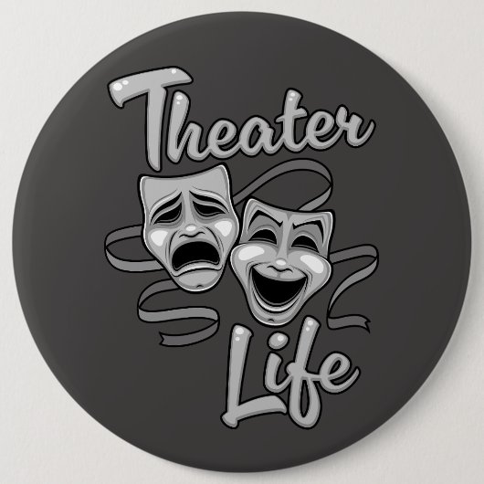 Theater Life Comedy and Tragedy Masks 缶バッジ (正面)
